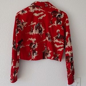 Red rodeo cropped jacket